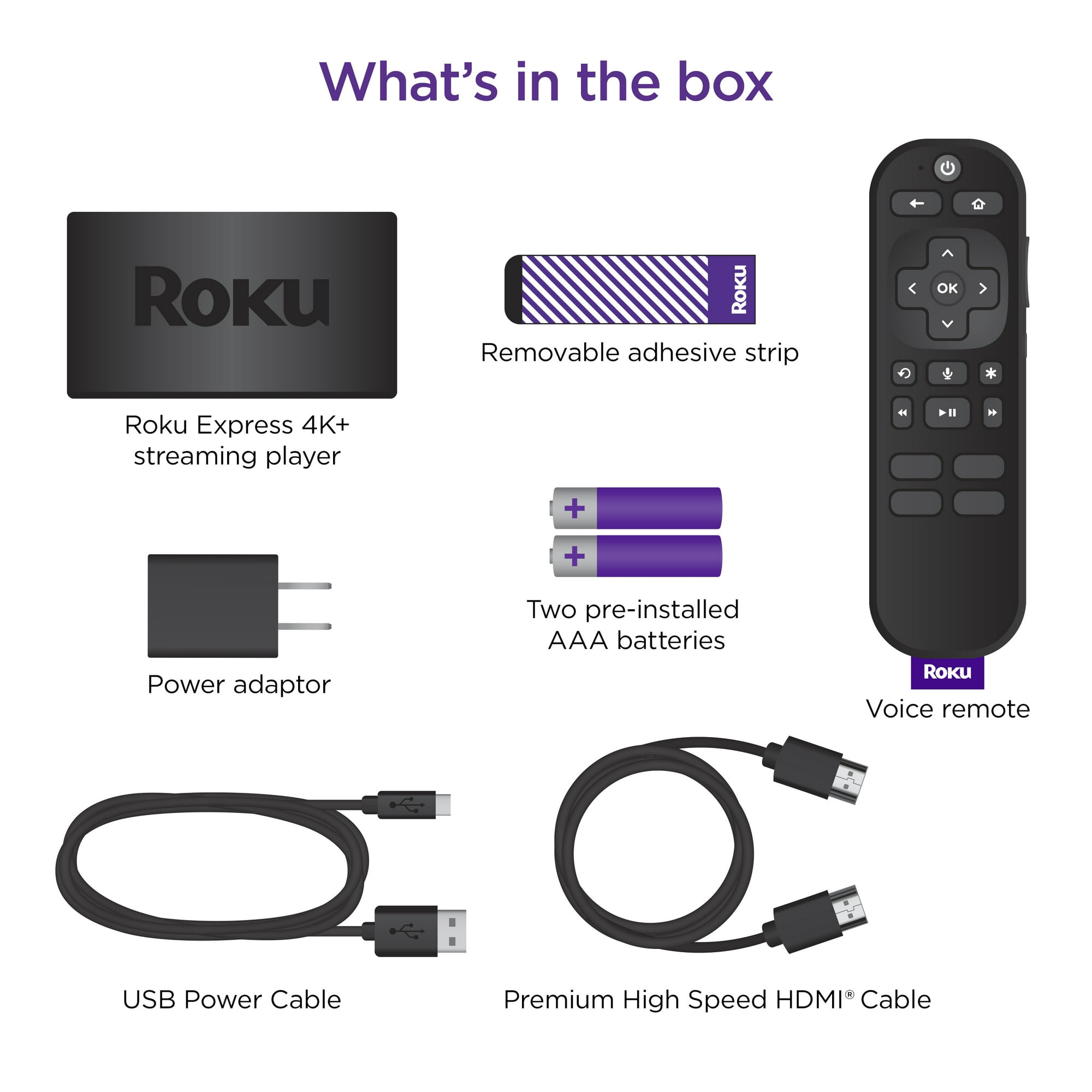 Roku Express 4K+ | Streaming Player HD/4K/HDR with Roku Voice Remote with TV Controls image 9