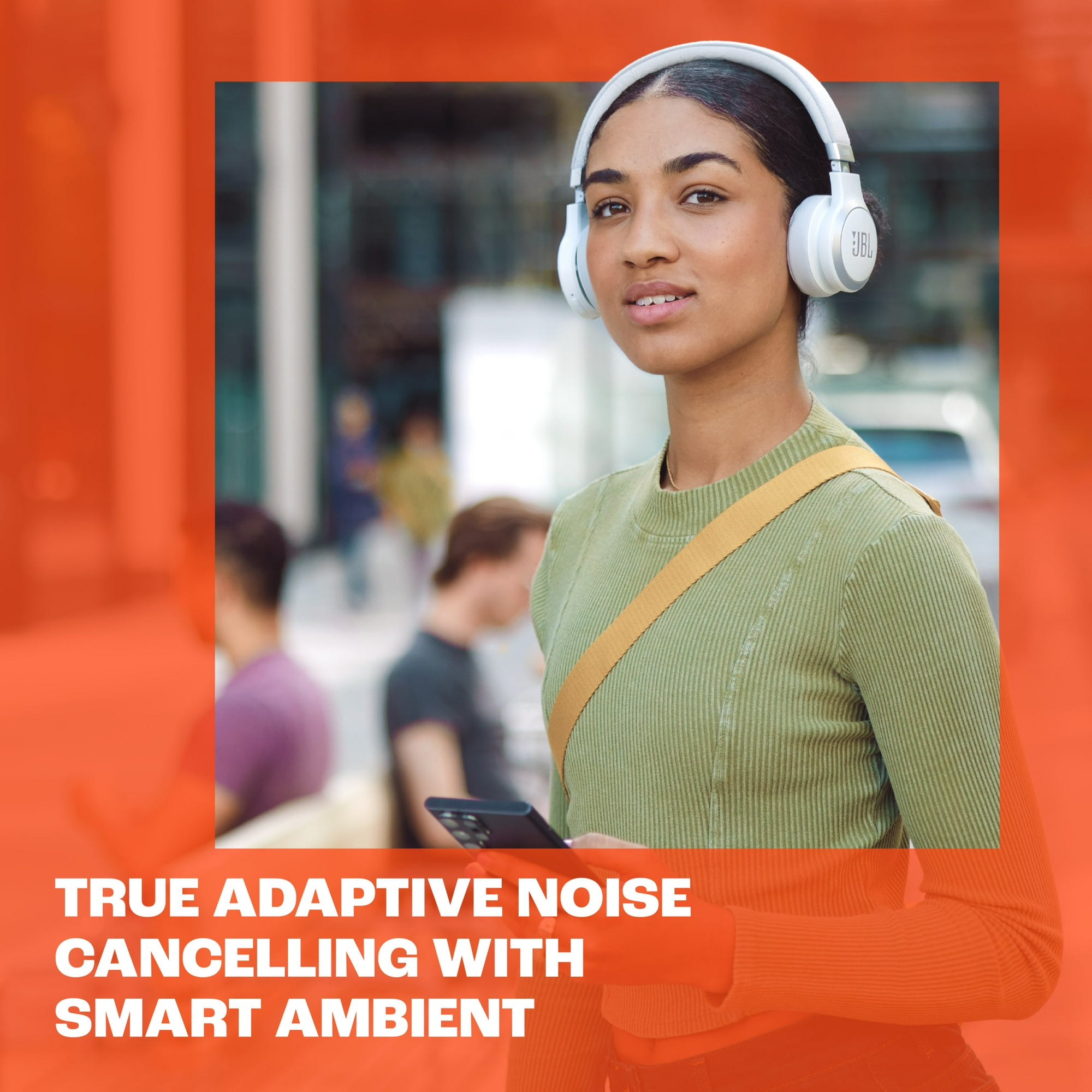 JBL Live 670NC - Wireless On-Ear Headphones with True Adaptive Noise Cancelling - White image 2