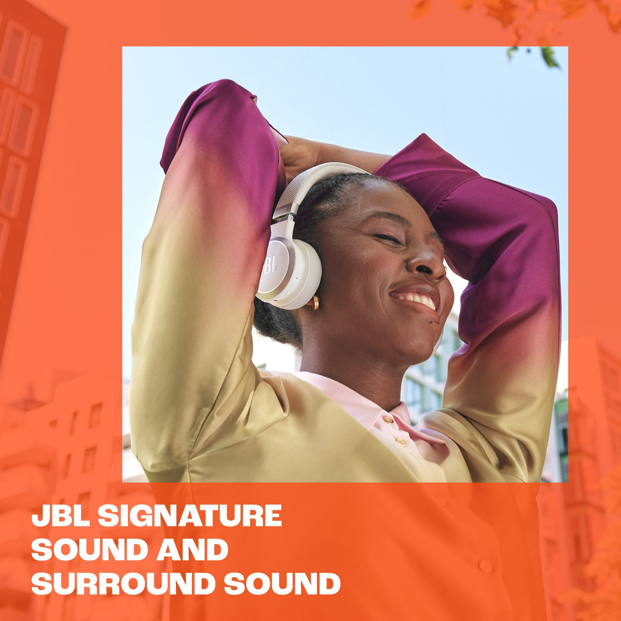JBL Live 670NC - Wireless On-Ear Headphones with True Adaptive Noise Cancelling - White image 4
