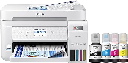 Epson EcoTank ET-4850 Wireless All-in-One Cartridge-Free Supertank Printer with Scanner, Copier, Fax, ADF and Ethernet – The Perfect Printer Office - White, Medium image 1