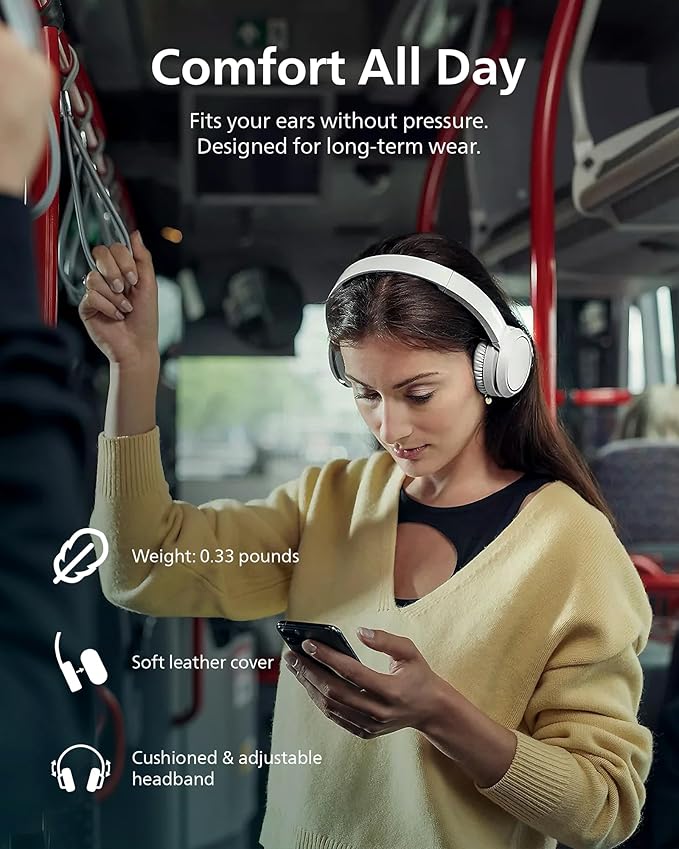 PHILIPS H4205 On-Ear Wireless Headphones with 32mm Drivers & BASS Boost on-Demand, White image 4