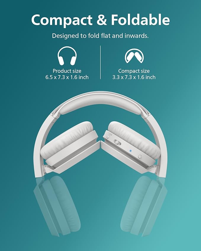 PHILIPS H4205 On-Ear Wireless Headphones with 32mm Drivers & BASS Boost on-Demand, White image 5