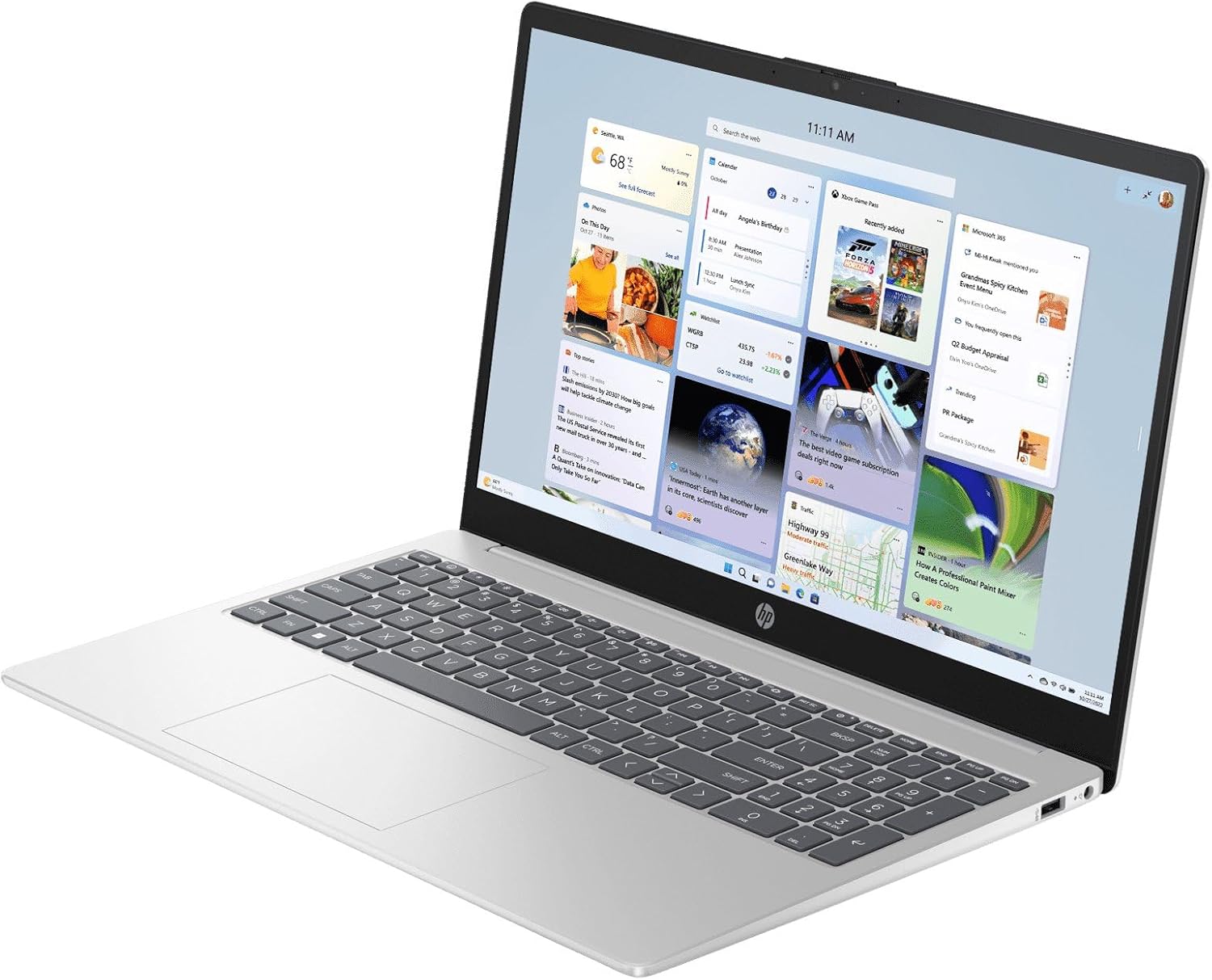 HP 15 15.6" FHD Laptop Computer Student and Business, Intel Quad-Core Processor (Beat i3-1115G4), 16GB DDR4 RAM, 256GB PCIe SSD, WiFi 6E, Bluetooth 5.3, HDMI, Type-C, Silver, Windows 11 Pro, Wendbo image 6