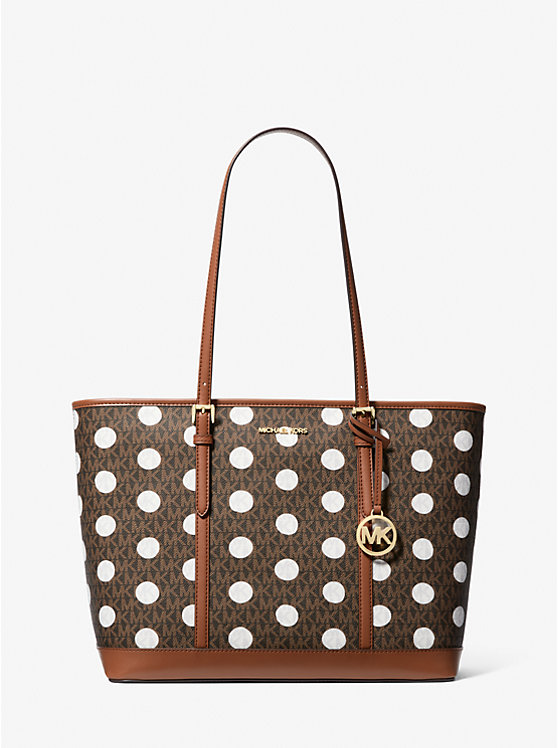 Jet Set Large Polka Dot Signature Logo Tote Bag image 1