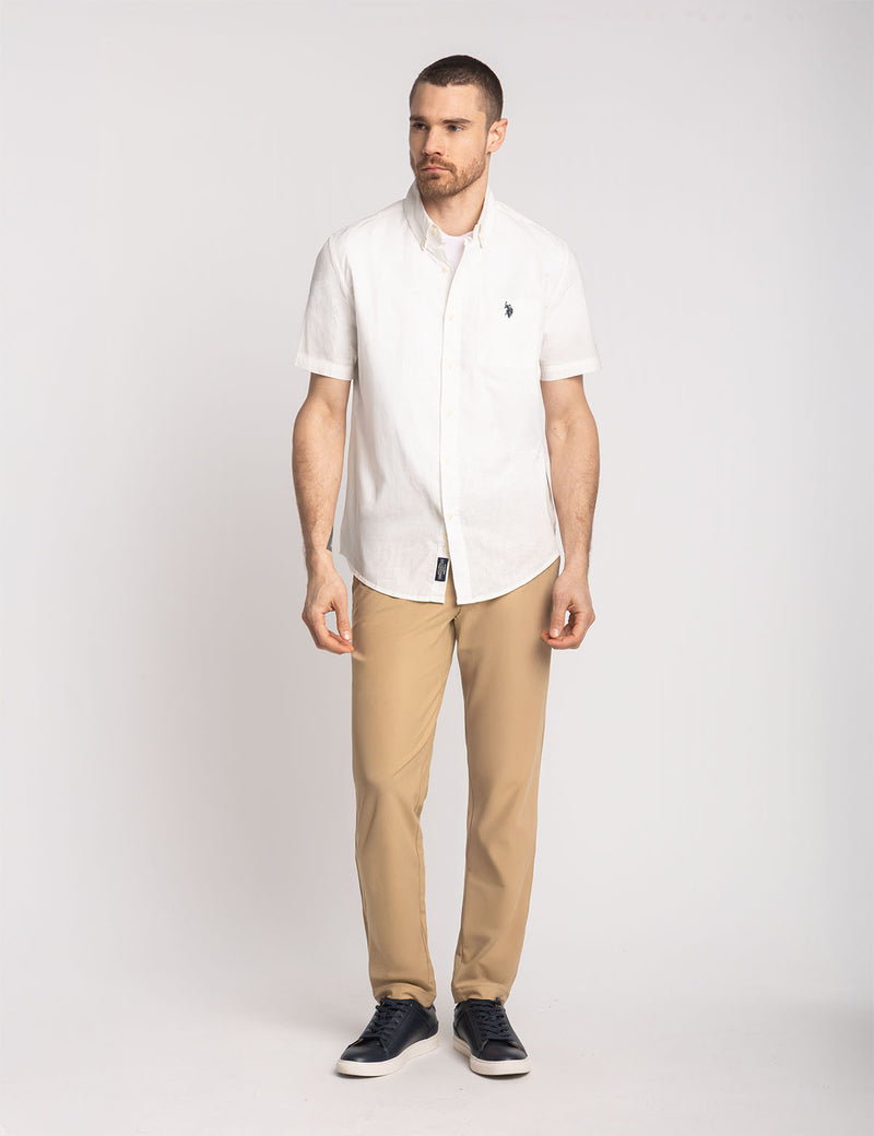 SHORT SLEEVE SOFT LINEN BLEND SHIRT image 3