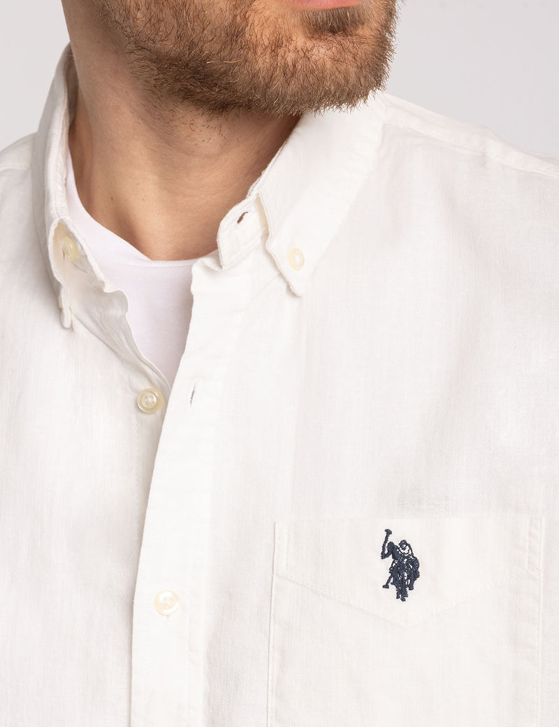 SHORT SLEEVE SOFT LINEN BLEND SHIRT image 4