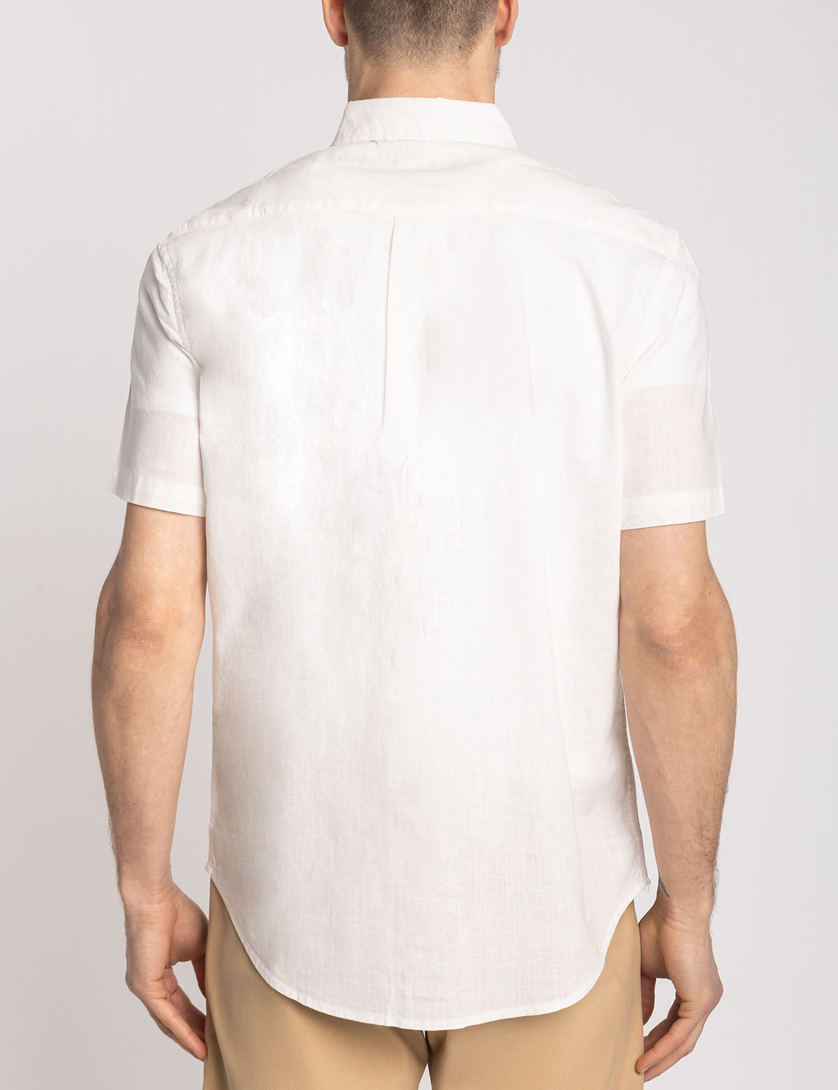 SHORT SLEEVE SOFT LINEN BLEND SHIRT image 5
