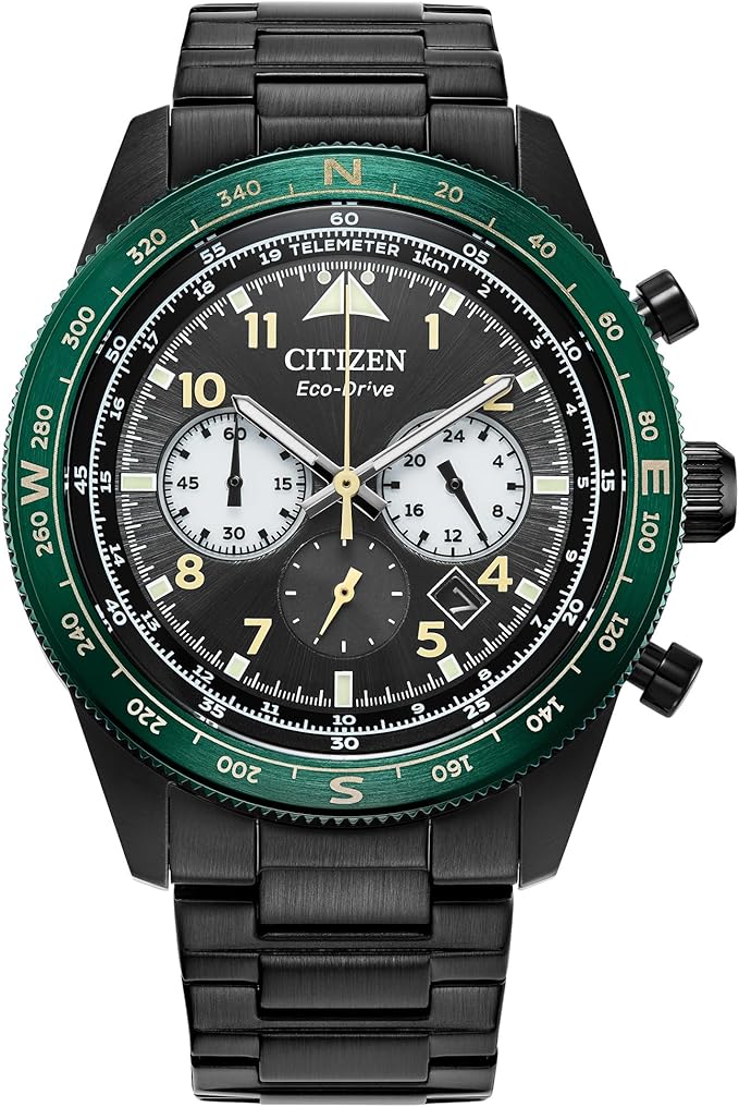 Citizen Men's Eco-Drive Weekender Sport Casual, Black Stainless Steel Bracelet Watch, Chronograph (Model: CA4555-81E) image 1