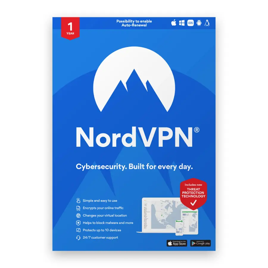 NordVPN - VPN Software (1-Year Subscription) - Android, Mac OS, Windows, Apple iOS image 1