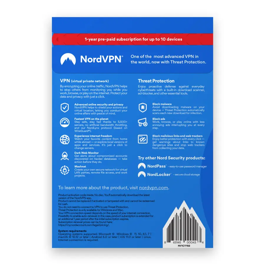 NordVPN - VPN Software (1-Year Subscription) - Android, Mac OS, Windows, Apple iOS image 2