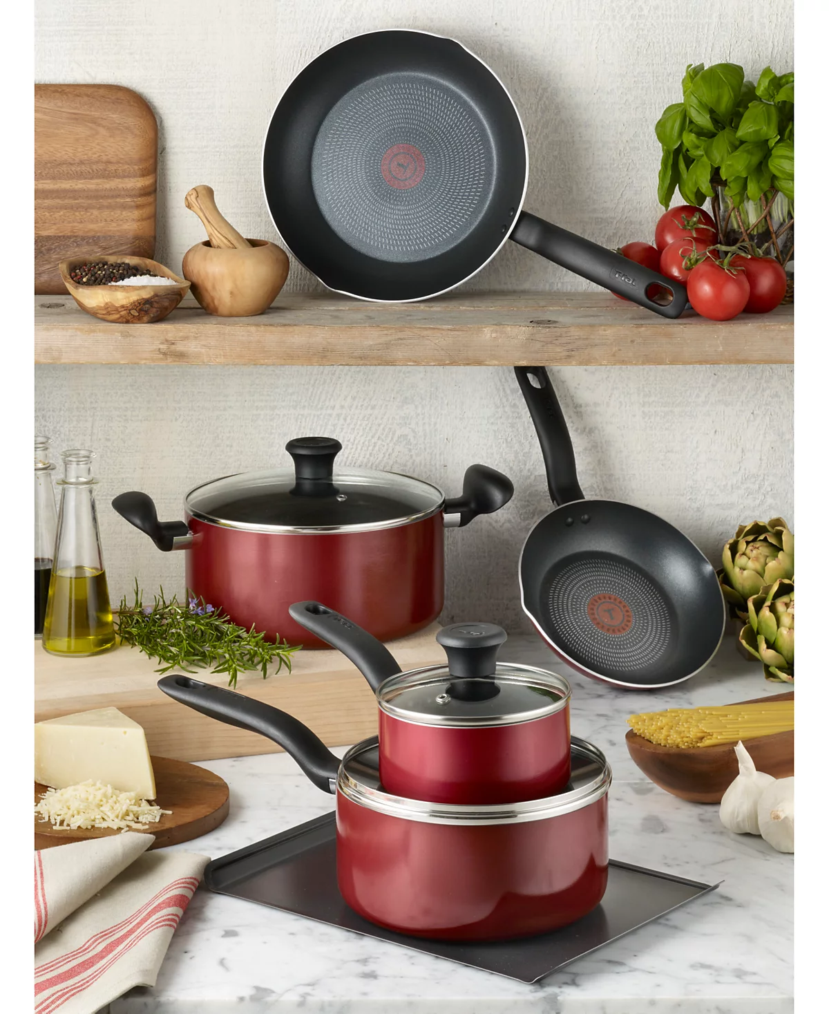 T-fal Culinaire 16-Piece Nonstick Aluminum Cookware Set image 2