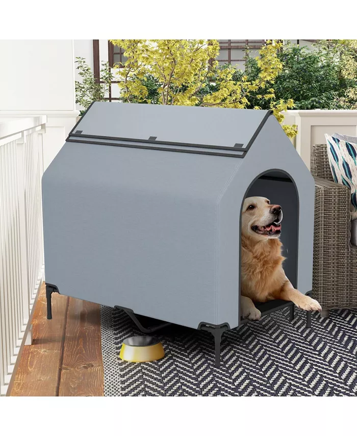 Middle Outdoor Elevated Pet House with Ventilated Windows Shipped and sold by Kuyotq image 2