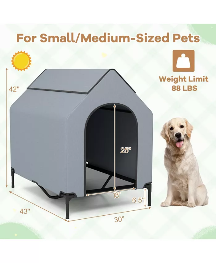 Middle Outdoor Elevated Pet House with Ventilated Windows Shipped and sold by Kuyotq image 3