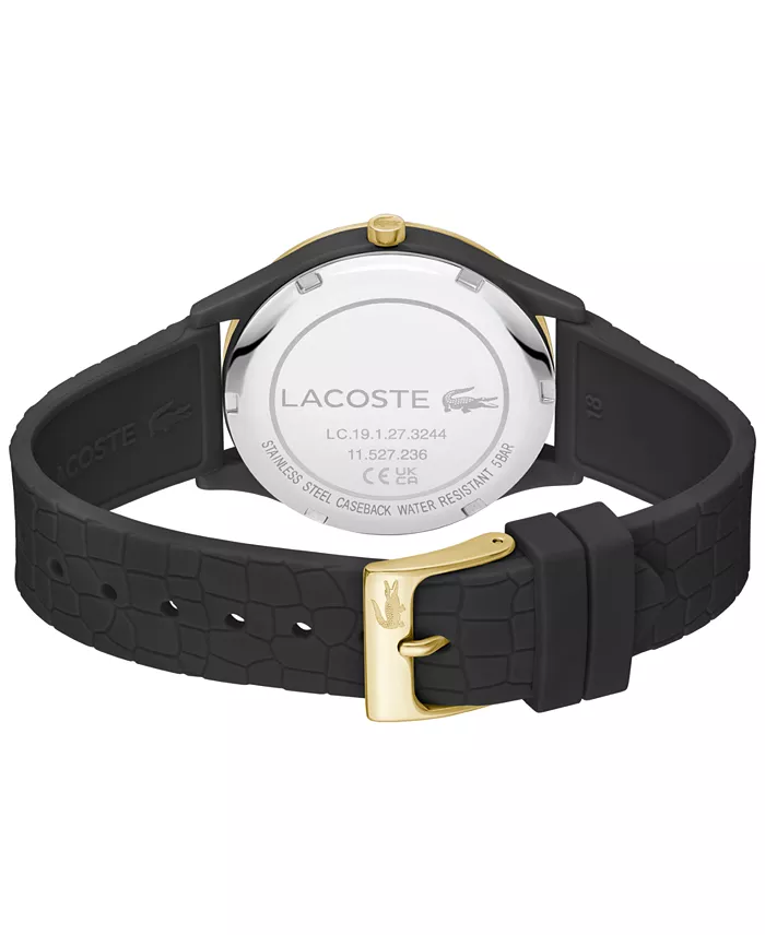  Lacoste Women's Crocodelle Black Silicone Strap Watch 36mm image 3