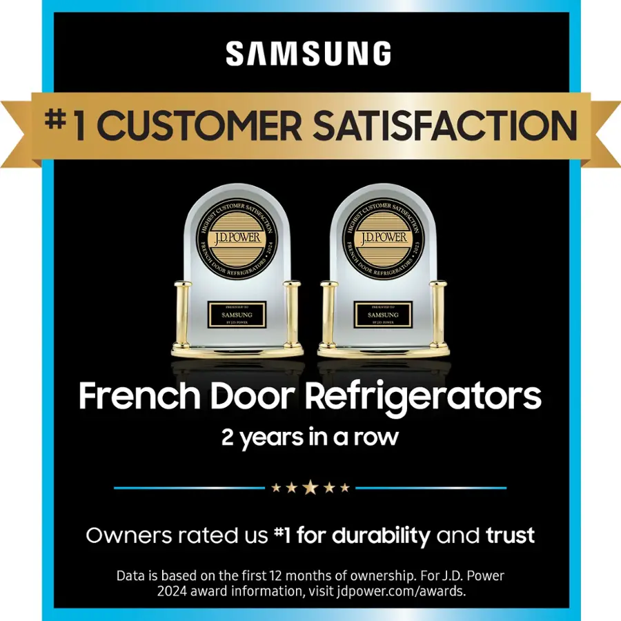 Samsung - 30 cu. ft. 4-Door French Door Smart Refrigerator with Four Types of Ice - Fingerprint Resistant Stainless Steel image 3