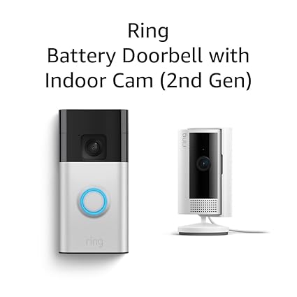 Ring Battery Doorbell with Ring Indoor Cam 2nd Gen (White) image 1