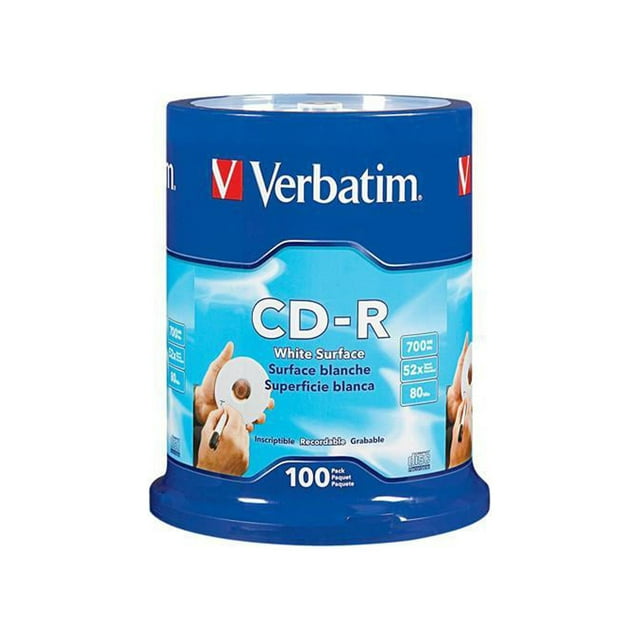 Verbatim 700MB 52X CD-R 100 Packs Spindle Disc Model 94712 image 1
