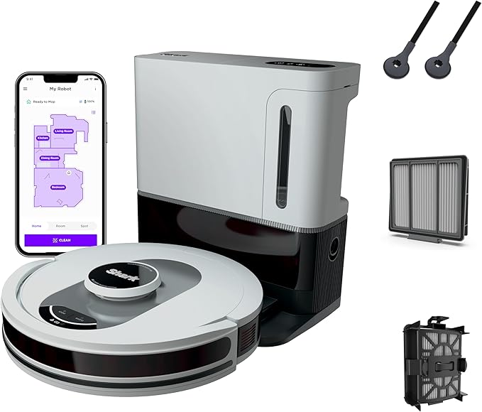 Shark AI Ultra Voice Control Robot Vacuum with Matrix Clean Navigation, Home Mapping, 60-Day Capacity, XL Self-Empty Base for Homes with Pets, Carpet & Hard Floors, Cool Grey image 1