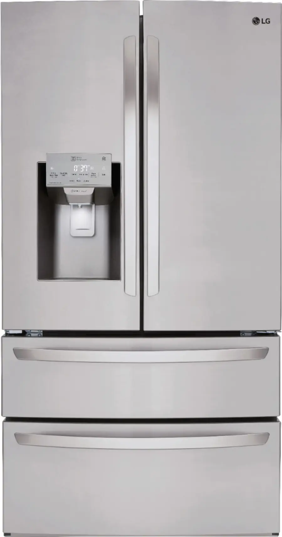 LG - 27.8 Cu. Ft. 4-Door French Door Smart Refrigerator with Smart Cooling System - Stainless steel image 1