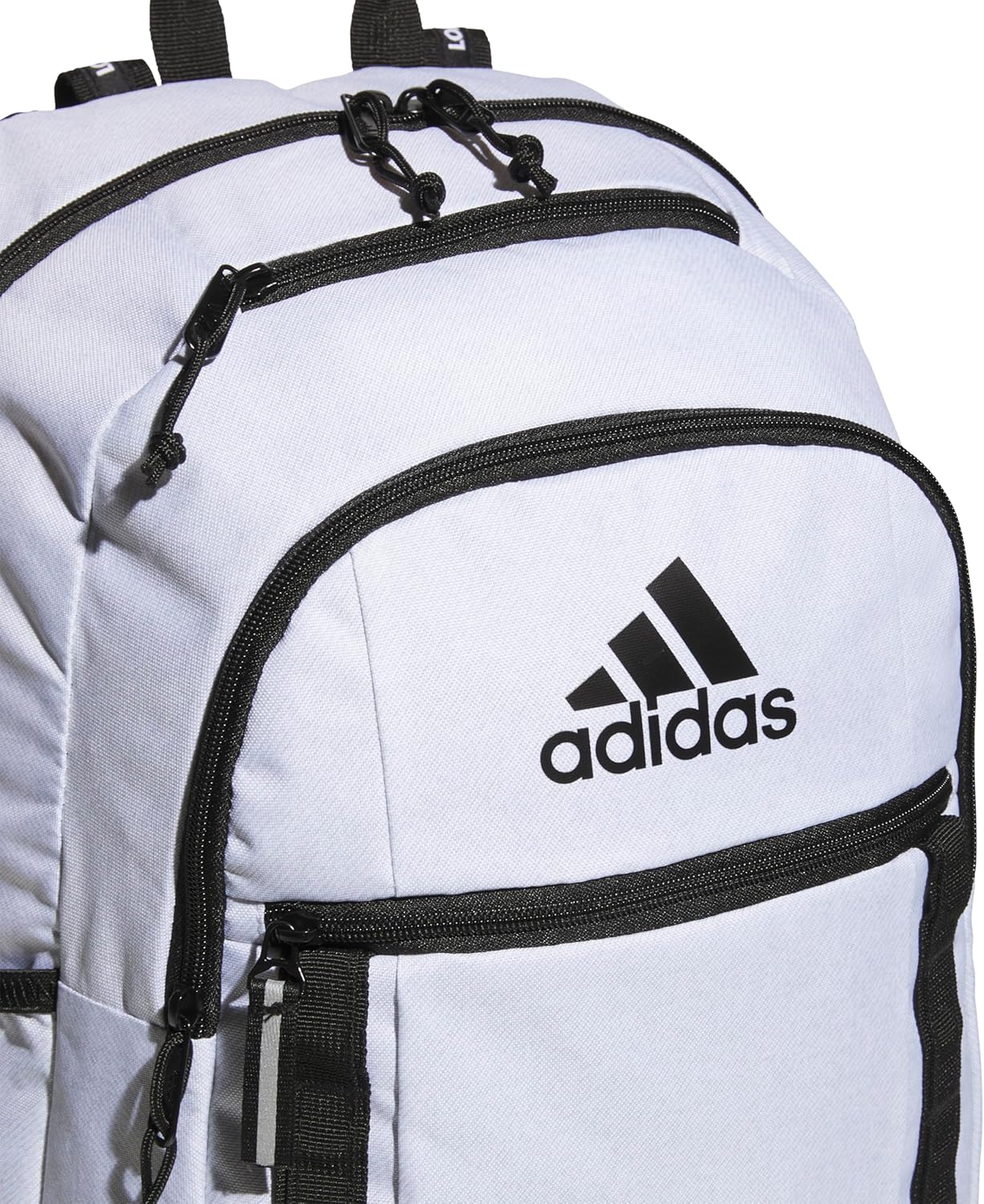 adidas Excel Backpack, Durable Large Athletic Laptop Bag, Twill White/Black, One Size image 4