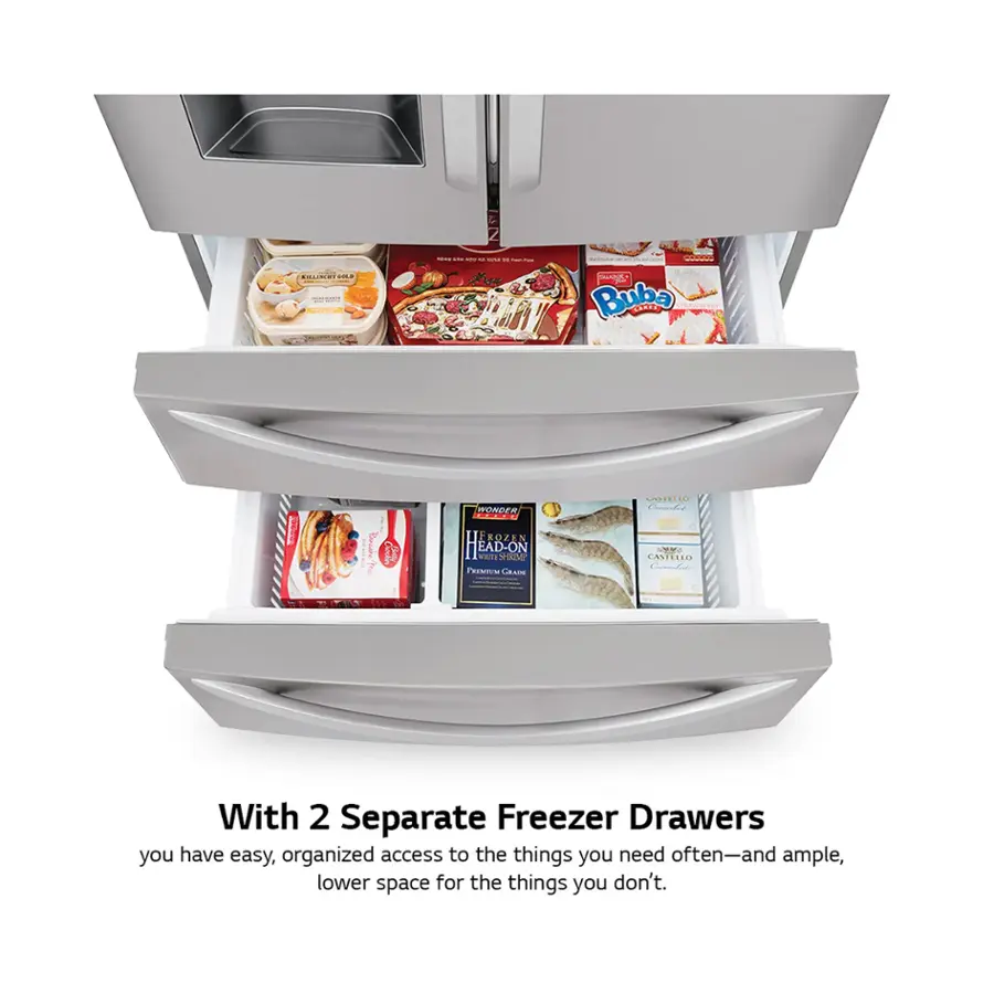 LG - 27.8 Cu. Ft. 4-Door French Door Smart Refrigerator with Smart Cooling System - Stainless steel image 4