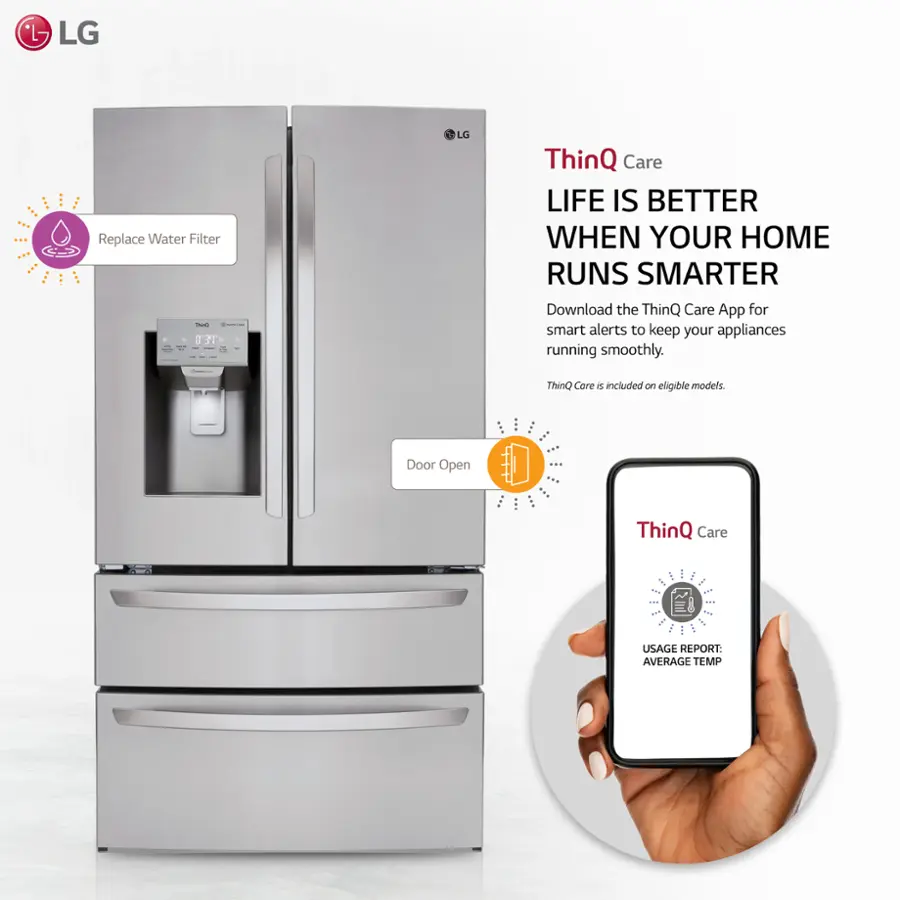 LG - 27.8 Cu. Ft. 4-Door French Door Smart Refrigerator with Smart Cooling System - Stainless steel image 5