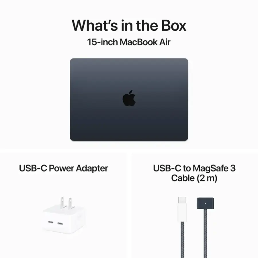 Apple - MacBook Air 15-inch Laptop - Apple M3 chip Built for Apple Intelligence - 16GB Memory - 256GB SSD - Midnight image 5