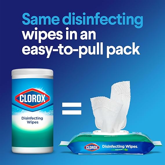 Clorox Disinfecting Wipes, Bleach Free, Household Essentials, Fresh Scent, Moisture Seal Lid, 75 Cleaning Wipes, Pack of 3 (New Packaging) image 3