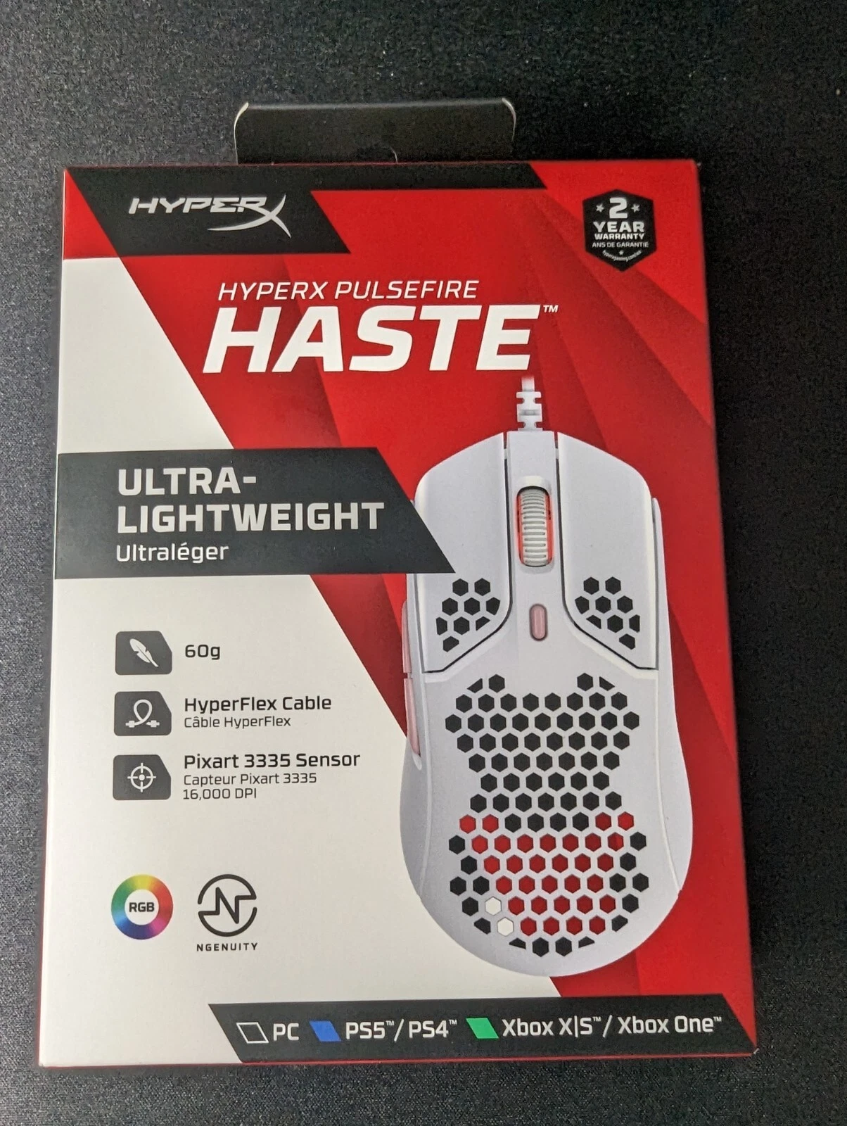 HyperX Pulsefire Haste Wired Gaming Mouse - White/Pink image 6