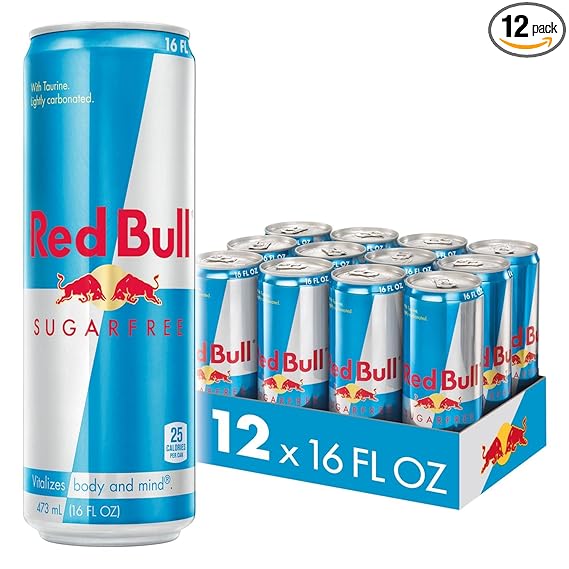 Red Bull Sugar Free Energy Drink with 151mg Caffeine plus Taurine & B Vitamins, 16 Fl Oz, Pack of 12 Cans image 1