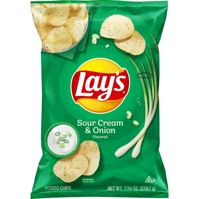 Lay's Sour Cream & Onion Flavor Potato Chips, 7.75 oz Bag image 1