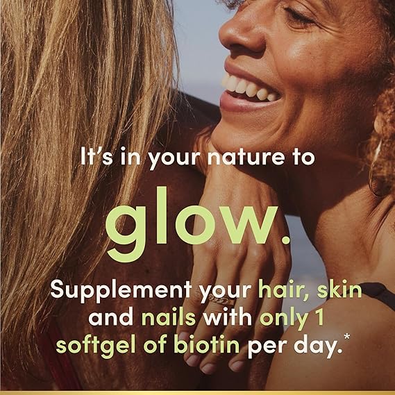 Nature's Bounty Biotin Hair Skin and Nails Vitamins, Supports Healthy Hair, Skin and Nails, 10,000 mcg, 120 Softgels (Pack of 1) image 4