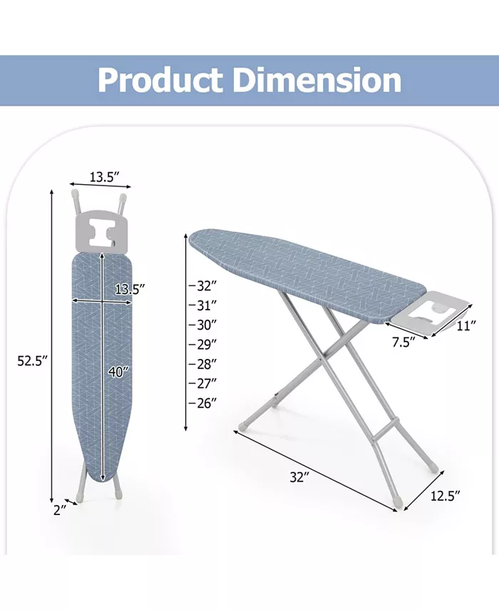 48 Inch x 13.5 Ironing Board with Iron Rest, Full Size Iron Stand with 3 Layers Extra Thick Cover image 3