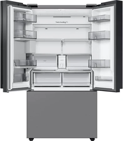Bespoke 24 cu. ft. 3-Door French Door Smart Refrigerator with Beverage Center in Stainless Steel, Counter Depth image 2