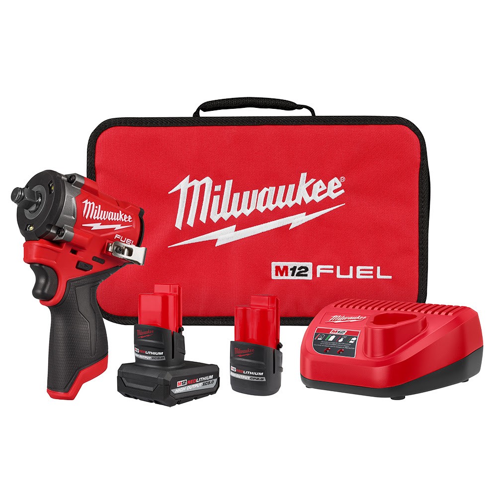 Milwaukee 2563-22 M12 FUEL Stubby 1/2" Impact Wrench Kit image 1