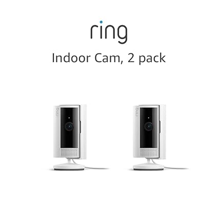 Ring Indoor Cam (2nd Gen) | latest generation, 2023 release | 1080p HD Video & Color Night Vision, Two-Way Talk, and Manual Audio & Video Privacy Cover | 2-pack, White image 1