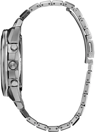 Citizen Men's Chronograph Armor Eco-Drive Silver-Tone Titanium Bracelet Watch 44mm image 2