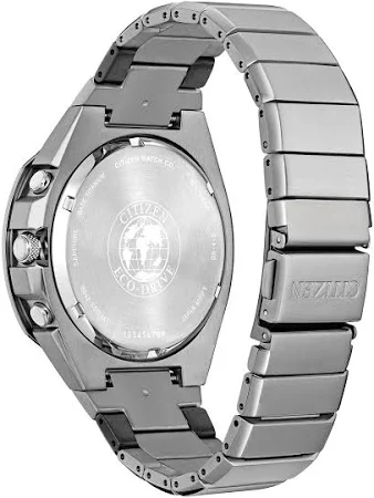 Citizen Men's Chronograph Armor Eco-Drive Silver-Tone Titanium Bracelet Watch 44mm image 3