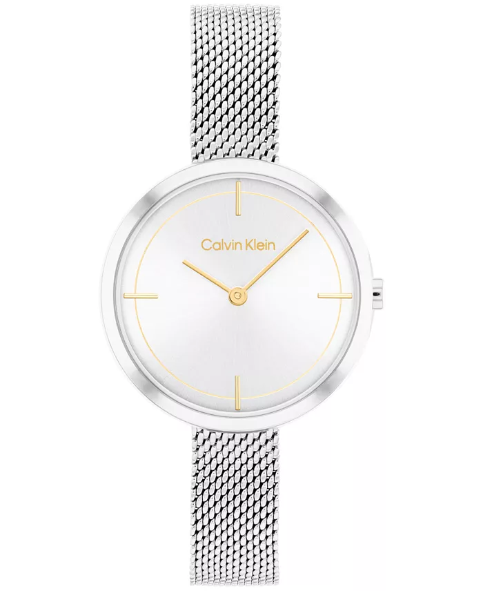 Women's Silver-Tone Stainless Steel Mesh Bracelet Watch 30mm image 1