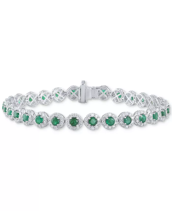 Sapphire (5-1/2 ct. t.w.) & Diamond (3 ct. t.w) Tennis Bracelet in 14k White Gold (Also in Ruby and Emerald) image 1