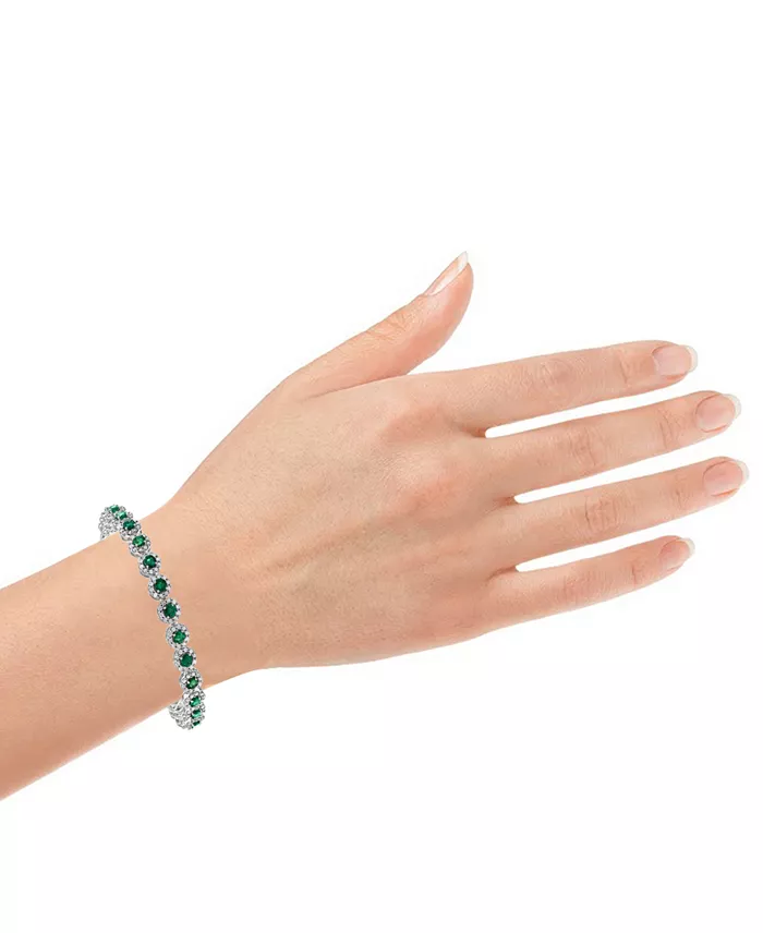 Sapphire (5-1/2 ct. t.w.) & Diamond (3 ct. t.w) Tennis Bracelet in 14k White Gold (Also in Ruby and Emerald) image 2