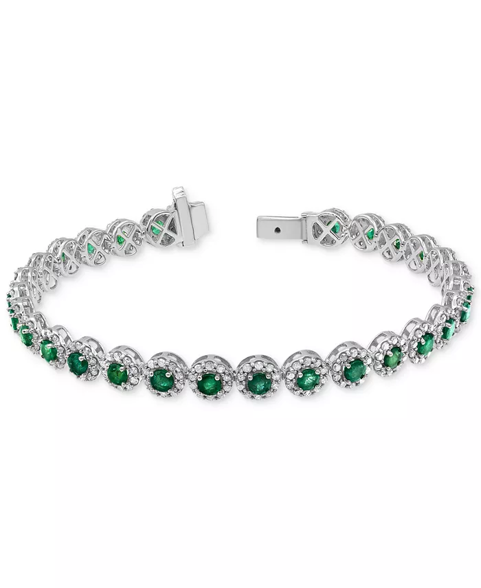 Sapphire (5-1/2 ct. t.w.) & Diamond (3 ct. t.w) Tennis Bracelet in 14k White Gold (Also in Ruby and Emerald) image 3
