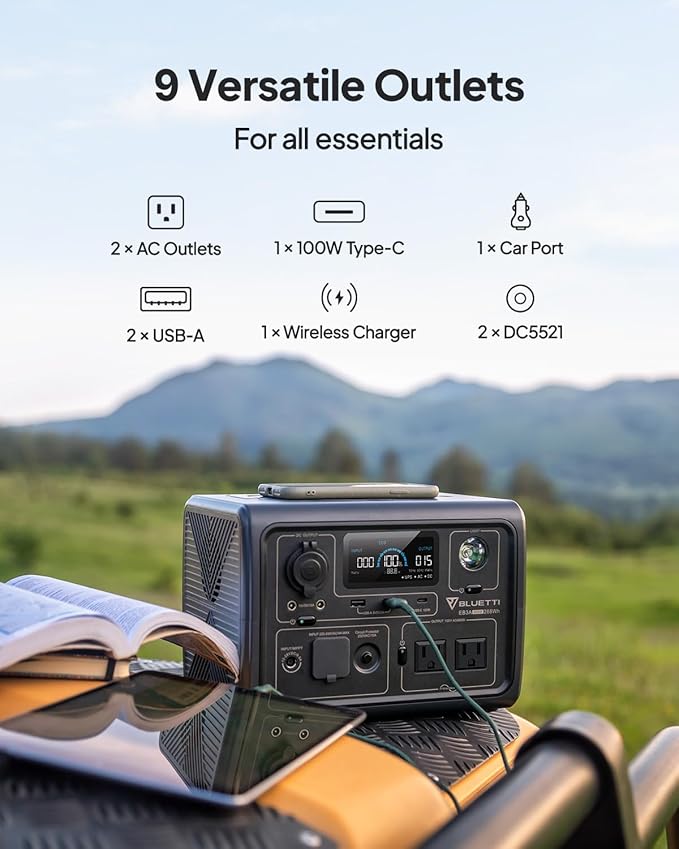 BLUETTI Solar Generator EB3A, 268Wh LiFePO4 Battery Backup w/ 2 600W (1200W Surge) AC Outlets, Recharge from 0-80% in 30 Min., LFP Backup for Outdoor Camping, Trip, Power Outage image 3