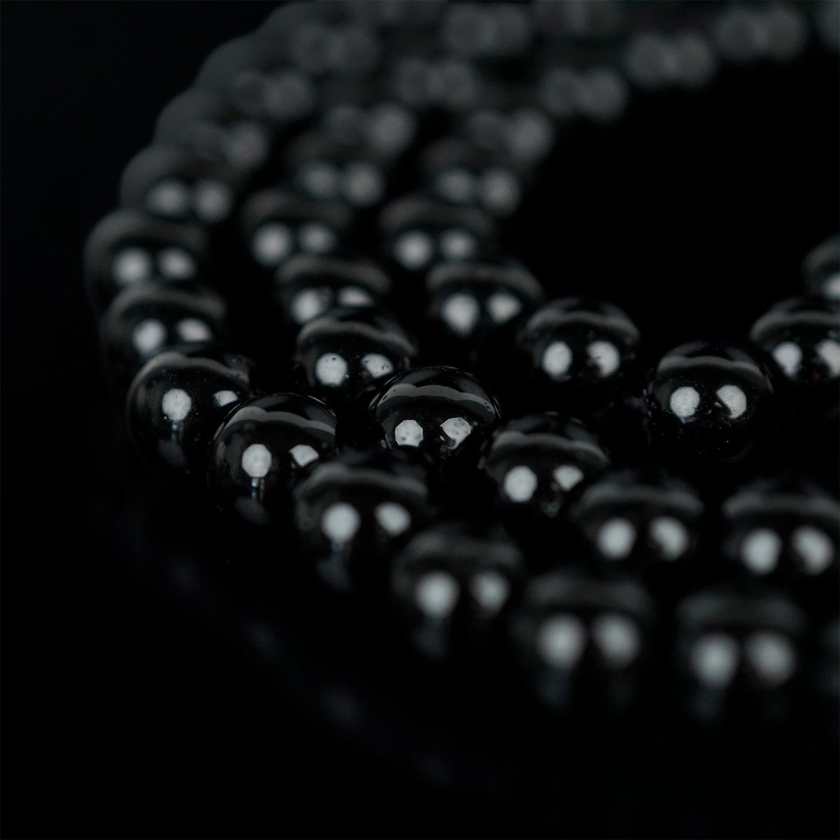 Muslim Prayer Beads - Black Obsidian Stone Beads Islamic Rosary image 4
