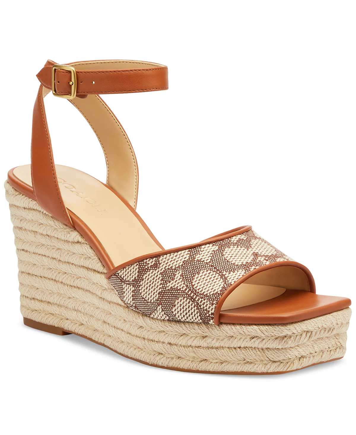 COACH Signature Textile Jacquard High-Heel Espadrille Sandals image 1
