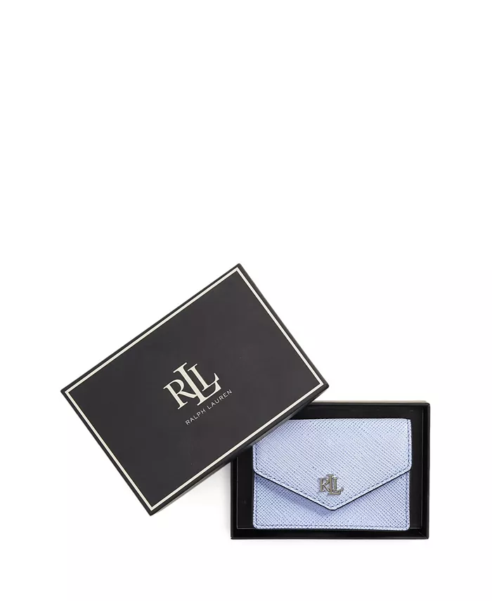 Textured Leather Small Flap Card Case image 1