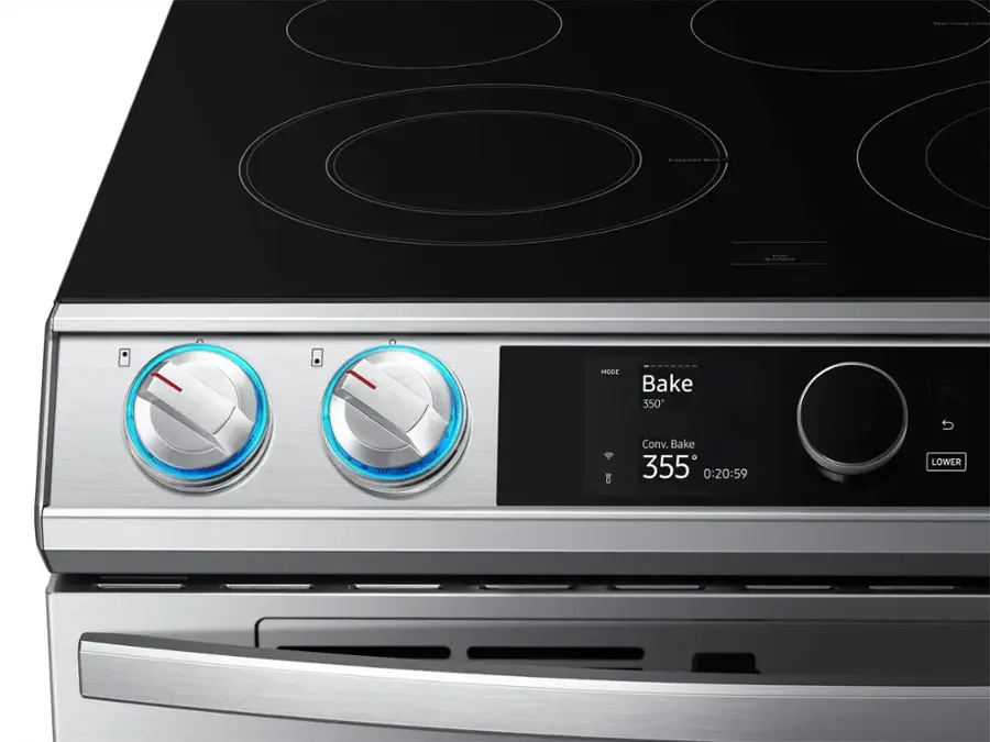 Samsung - 6.3 cu. ft. Flex Duo™ Front Control Slide-in Electric Range with Smart Dial, Air Fry & Wi-Fi - Stainless Steel image 4