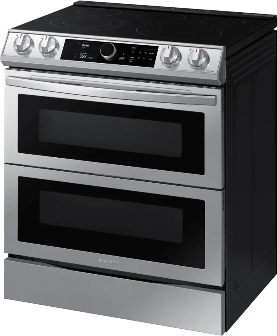Samsung - 6.3 cu. ft. Flex Duo™ Front Control Slide-in Electric Range with Smart Dial, Air Fry & Wi-Fi - Stainless Steel image 6