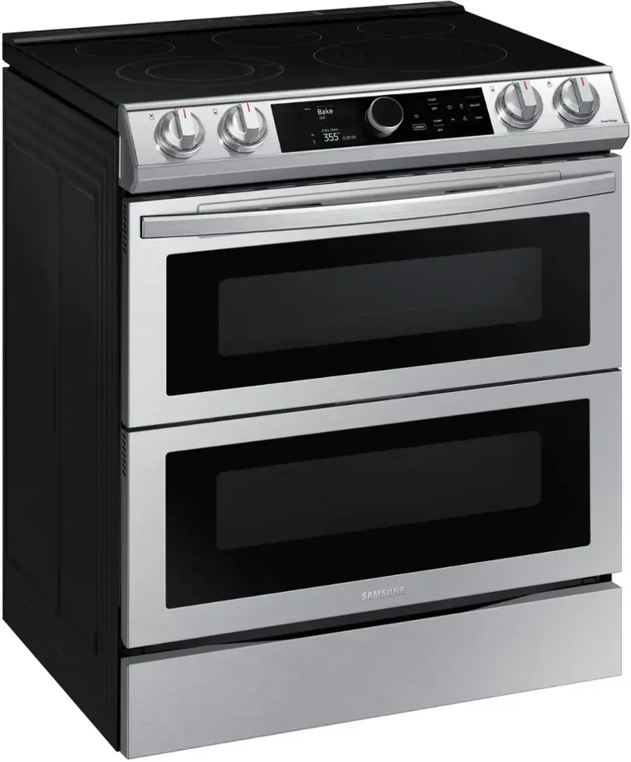 Samsung - 6.3 cu. ft. Flex Duo™ Front Control Slide-in Electric Range with Smart Dial, Air Fry & Wi-Fi - Stainless Steel image 9