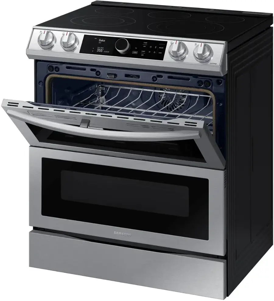 Samsung - 6.3 cu. ft. Flex Duo™ Front Control Slide-in Electric Range with Smart Dial, Air Fry & Wi-Fi - Stainless Steel image 10
